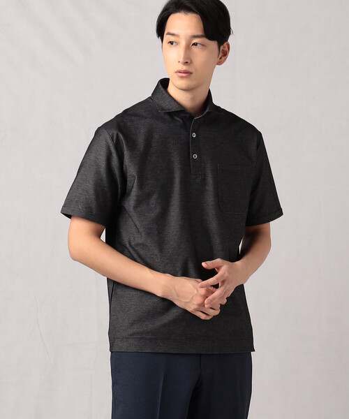 「COMME CA MEN」 半袖ポロシャツ M サックスブルー メンズ_画像5