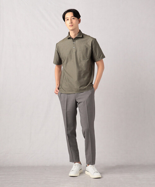 「COMME CA MEN」 半袖ポロシャツ M サックスブルー メンズ_画像6