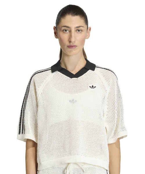 adidas ニットポロシャツ XL ☆送料・関税込☆adidas☆WAFFLE KNIT☆ワッフルニット☆ (adidas