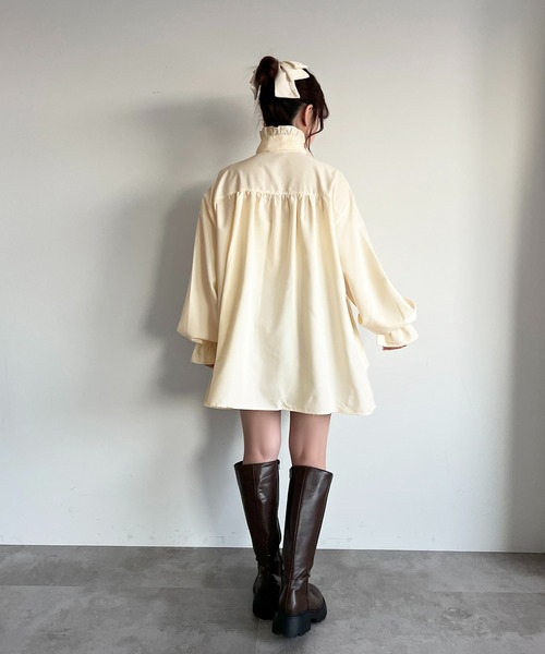 「apres jour」 長袖ワンピース X-LARGE オフホワイト レディース_画像8