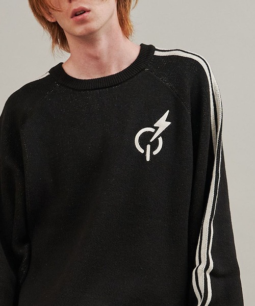 SHADOW COLLECTION BIAS LOGO CREWクルーニット SeeSew セーター ニット 「UNISEX」LINE KNIT PULLOVER/ラインニット
