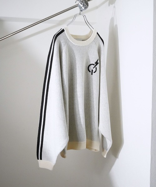 ニット/セーター line handmade knit ZIP FIVE -White Line- セーター ニット 「White Line」 コントラスト