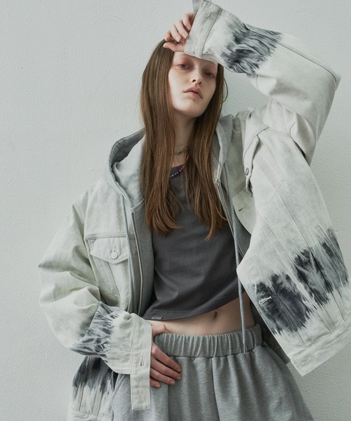 「AIVER」 ジップアップパーカー SMALL グレー レディース_画像8