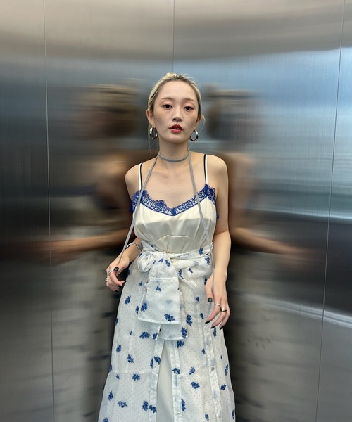 Ameri（アメリ） ワンピース DOT FLOWER VEIL DRESS : ZOZOTOWN Yahoo