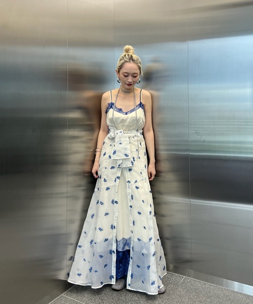 Ameri（アメリ） ワンピース DOT FLOWER VEIL DRESS : ZOZOTOWN Yahoo