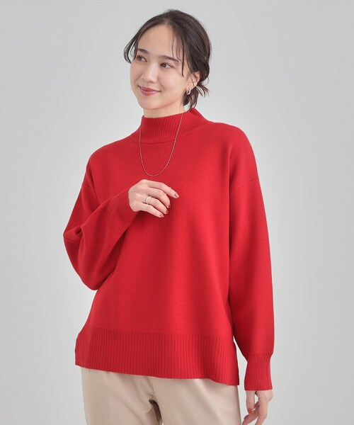 未使用archivio ハイネックレッドニットセーター SHOO・LA・RUE（シューラルー） ニット セーター 「洗濯機可/S-LL