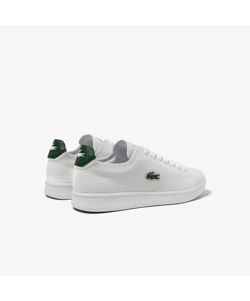「LACOSTE」 ローカットスニーカー 24.5cm ホワイト×グリーン レディース_画像2