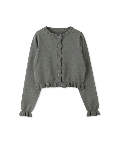 「QUEENS COURT」 ニットカーディガン M ダークグレー レディース_画像6