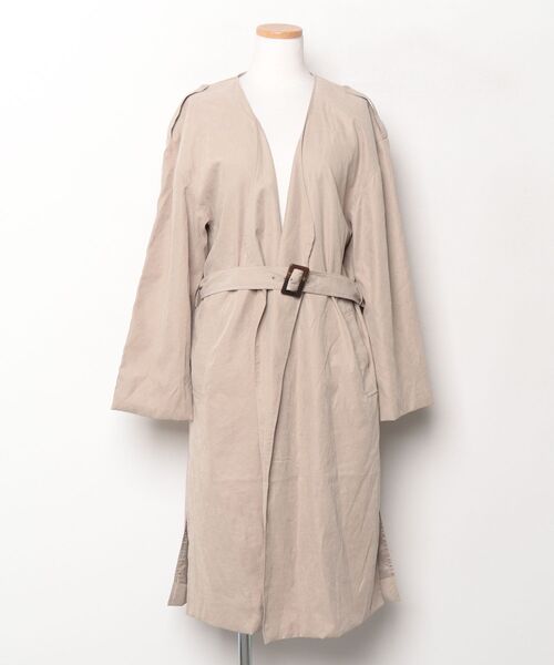 URBAN RESEARCH ROSSO バックプリーツVネックコート ベージュ URBAN 