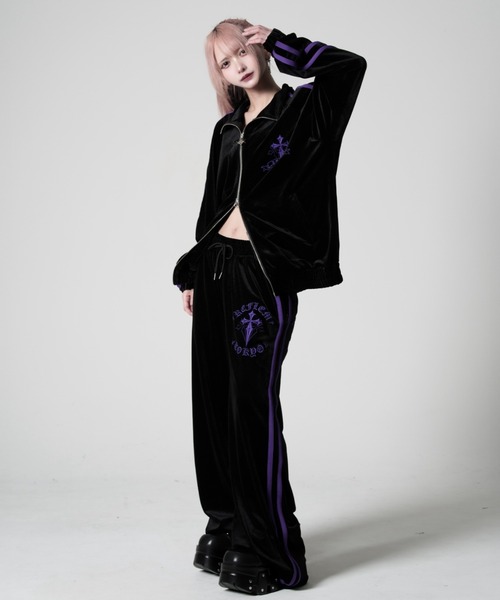REFLEM（レフレム） パンツ 「REFLEM/レフレム」クロス刺繍ベロア