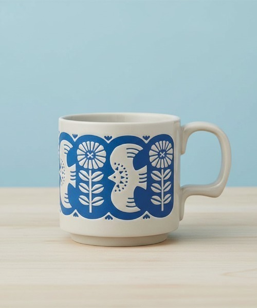 青色の動物柄マグカップ タンブラー pokori MUG アニマルマグ Animal Mug マグカップ
