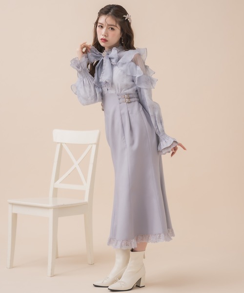 クチュールバイロジータ ワンピース 花柄ドッキングロングワンピース