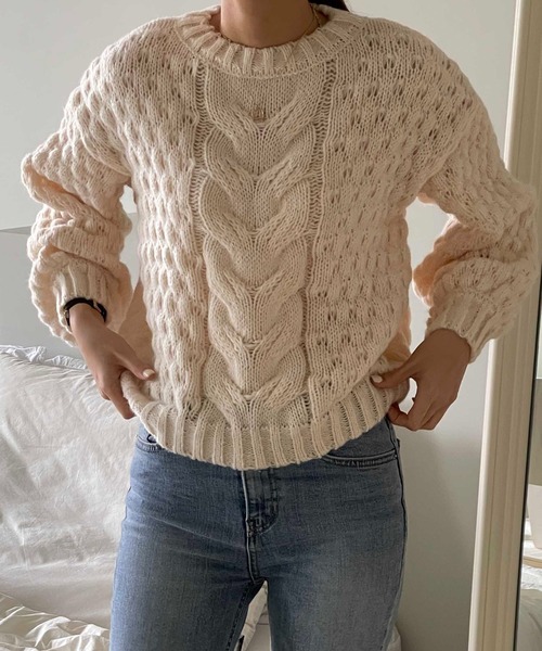 「VitaFelice」 長袖ニット FREE ブルー レディース_画像6