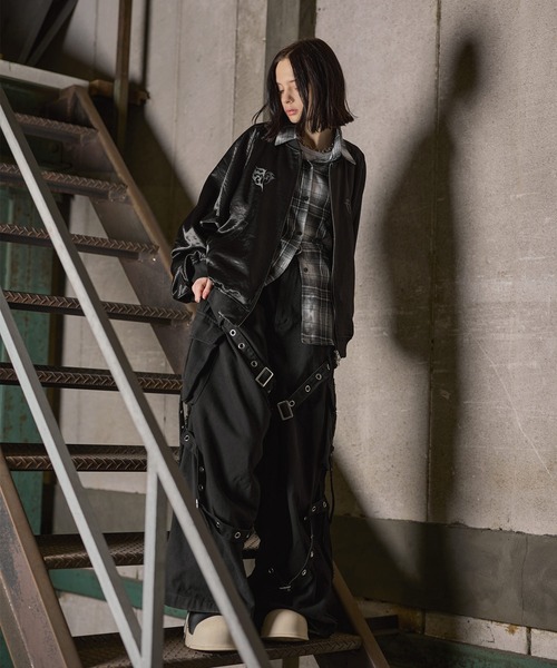 ERAR スカジャン 「ERAR」トライバルハート刺繍ダブルジップオーバー