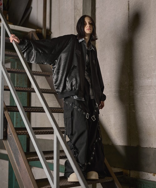 ERAR スカジャン 「ERAR」トライバルハート刺繍ダブルジップオーバー