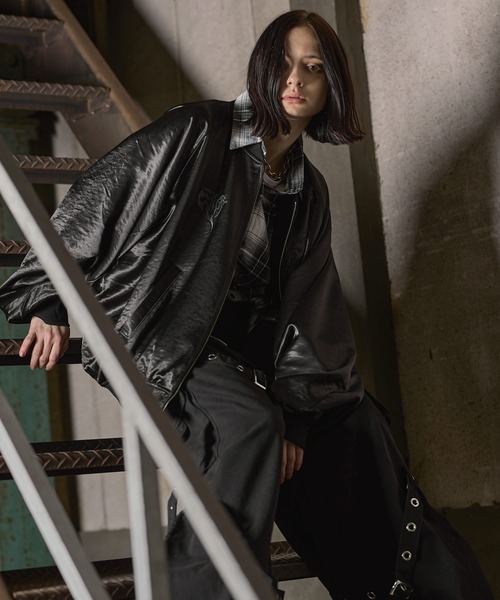 ERAR スカジャン 「ERAR」トライバルハート刺繍ダブルジップオーバー