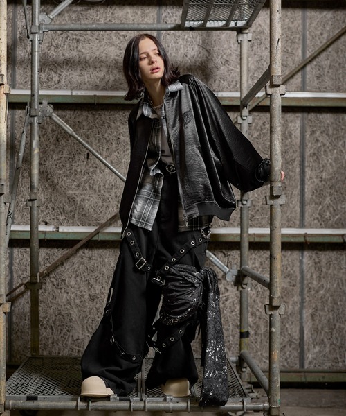ERAR スカジャン 「ERAR」トライバルハート刺繍ダブルジップオーバー