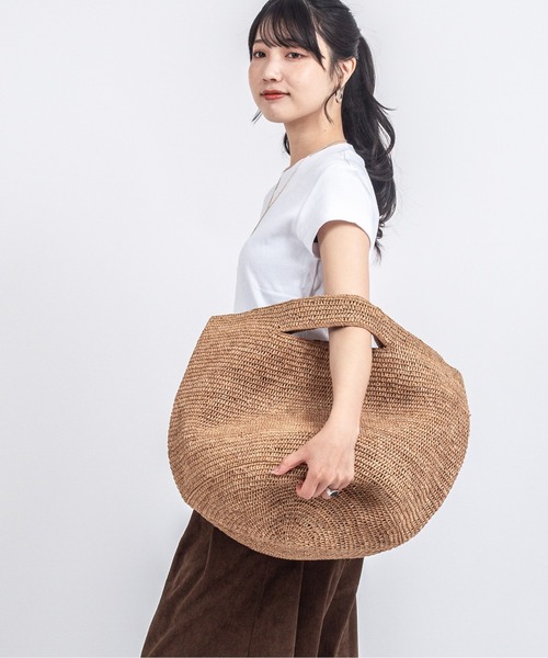 かごバッグ カゴバッグ 「MADE IN MADA /メイドインマダ」大きめ かごバッグ　ラフィア トートバッグ ハンドバッグの画像