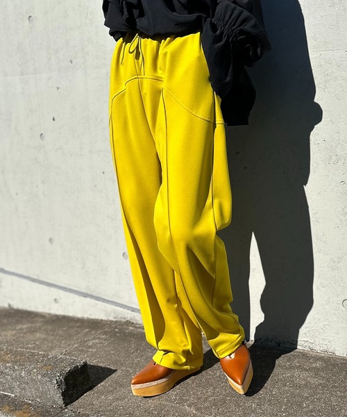 「mi via loca」 イージーパンツ FREE ライム レディース_画像3