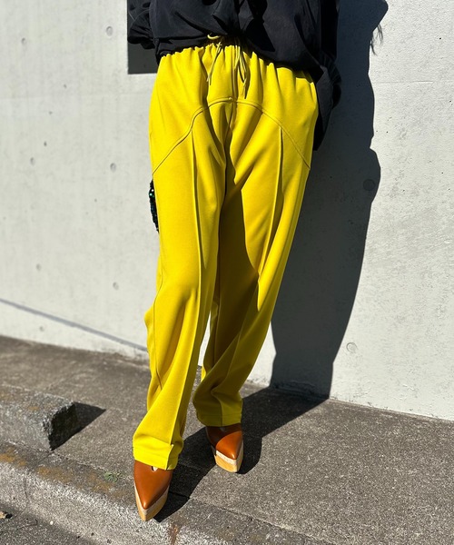 「mi via loca」 イージーパンツ FREE ライム レディース_画像5