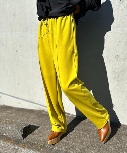 「mi via loca」 イージーパンツ FREE ライム レディース_画像7