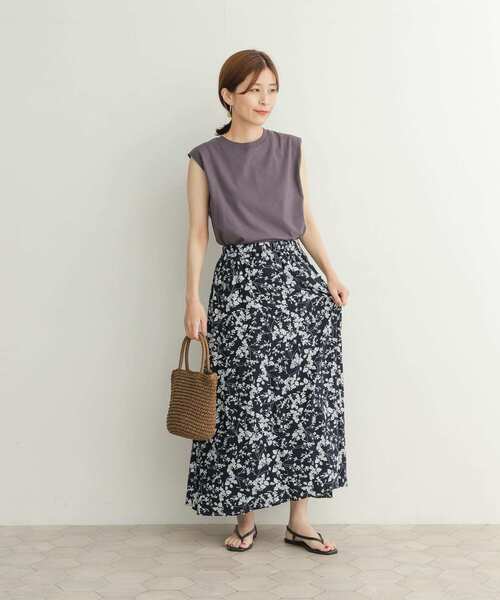 「URBAN RESEARCH DOORS」 フレアスカート MEDIUM ネイビー レディース_画像9