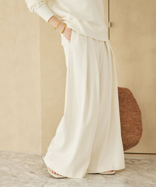 極美品 Plage プラージュOne Tuck Wide パンツ リネンコットン plage（プラージュ） パンツ Tuck Wide パンツ レディース : ZOZOTOWN