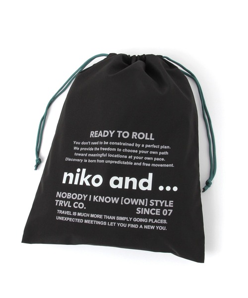 niko and…（ニコアンド） 旅行 ニコロゴトラベル巾着/Mサイズ