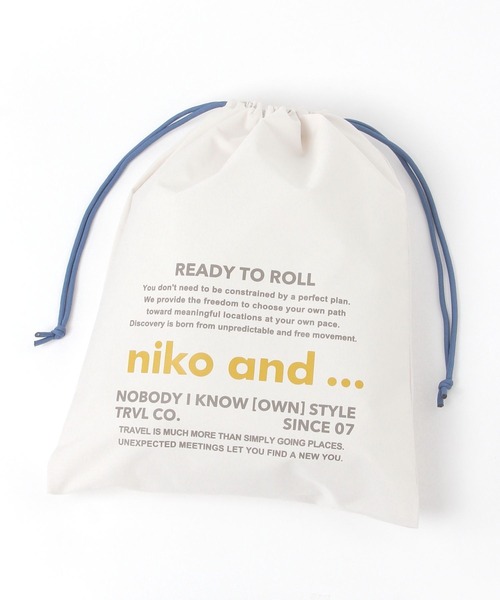 niko and…（ニコアンド） 旅行 ニコロゴトラベル巾着/Mサイズ
