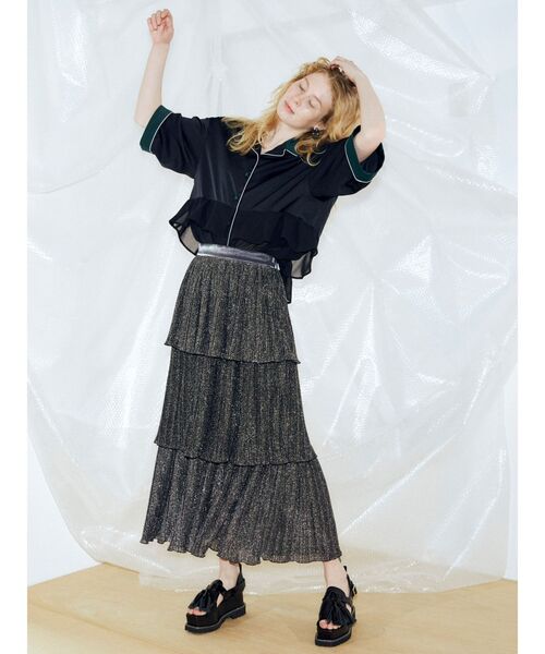「PAMEO POSE」 フリルスカート SMALL ブラック レディース_画像5