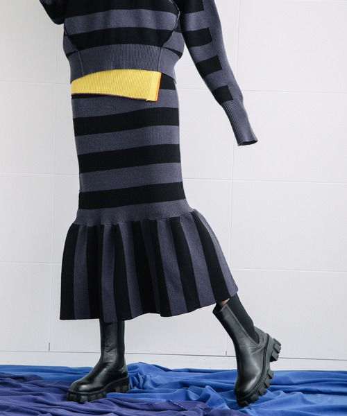 「AULA AILA」 ニットスカート 0 ベージュ レディース_画像2