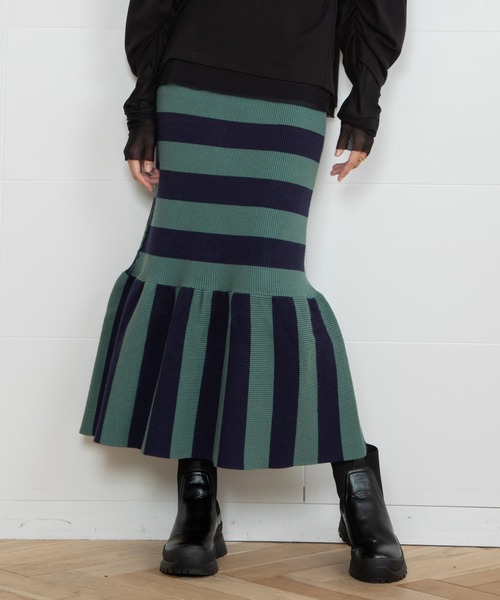 「AULA AILA」 ニットスカート 0 ベージュ レディース_画像3