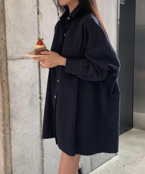 「FREE STYLISTS」 長袖シャツ FREE ネイビー レディース_画像5