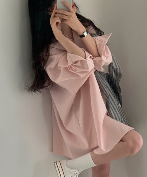 「FREE STYLISTS」 長袖シャツ FREE ネイビー レディース_画像6
