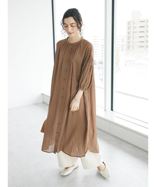 「CRAFT STANDARD BOUTIQUE」 半袖ワンピース FREE ブルー レディース_画像3