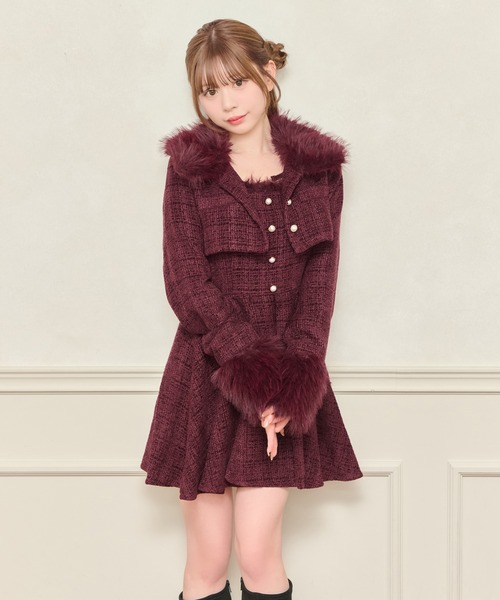 「apres jour」 キャミソールワンピース X-LARGE ボルドー レディース_画像4