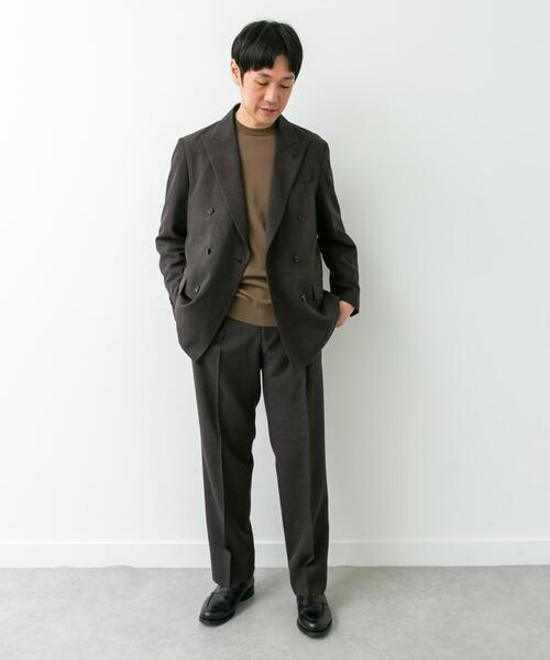 【ブラウン】LIFE STYLE TAILOR ウーリーノグレンチェックダブルジャケット URBAN RESEARCH DOORS｜LIFE STYLE TAILOR ウーリーノグレンチェック