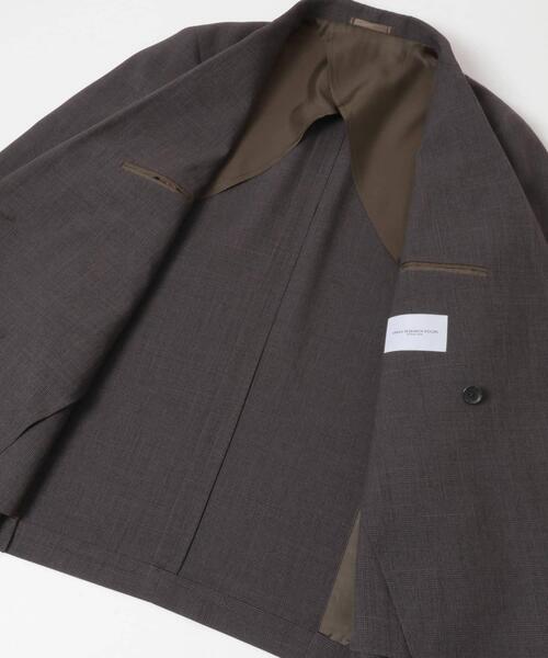 【ブラウン】LIFE STYLE TAILOR ウーリーノグレンチェックダブルジャケット URBAN RESEARCH DOORS｜LIFE STYLE TAILOR ウーリーノグレンチェック