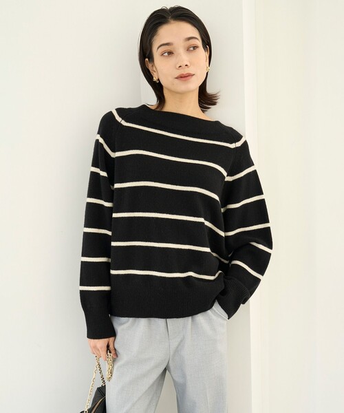 「UNFILO」 長袖ニット X-LARGE ネイビー レディース_画像4