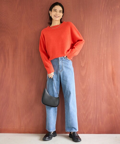 「UNFILO」 長袖ニット X-LARGE ネイビー レディース_画像9