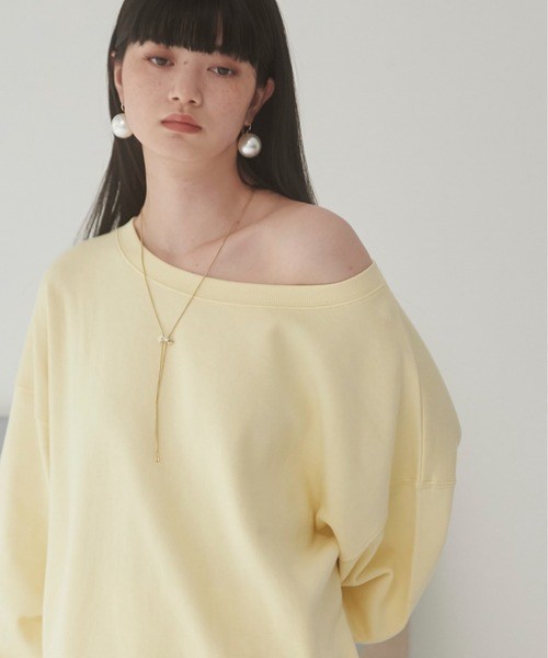 「ANGIE」 スウェットカットソー FREE アイボリー レディース_画像2