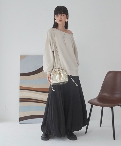 「ANGIE」 スウェットカットソー FREE アイボリー レディース_画像3