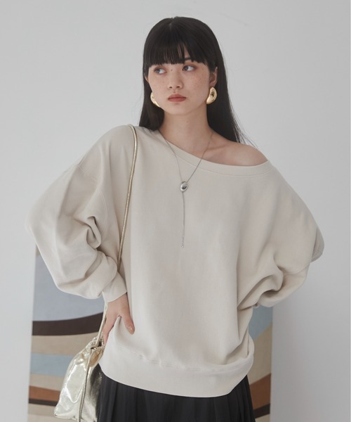 「ANGIE」 スウェットカットソー FREE アイボリー レディース_画像5