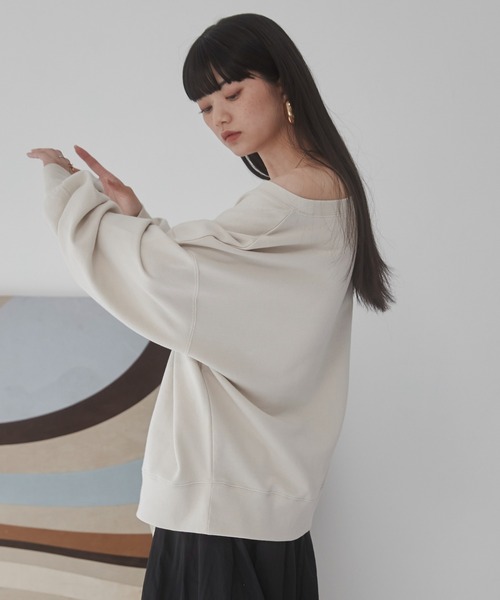 「ANGIE」 スウェットカットソー FREE アイボリー レディース_画像6