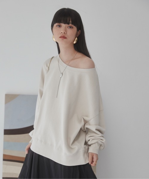 「ANGIE」 スウェットカットソー FREE アイボリー レディース_画像9