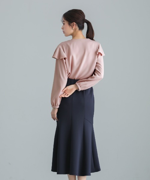 「Emilyan」 フレアスカート L ネイビー レディース_画像8