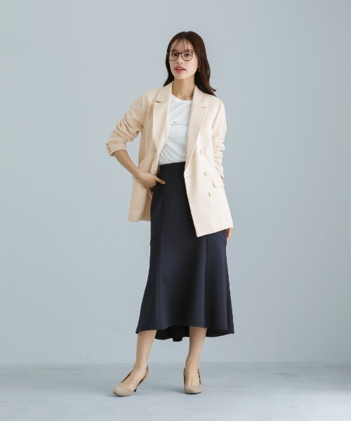 「Emilyan」 フレアスカート L ネイビー レディース_画像9