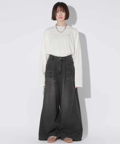 「Anui」 デニムパンツ 5 ブラック レディース_画像4