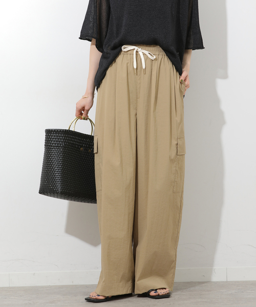 ワイドパンツ カーゴパンツ ナイロンカーゴパンツ レディースの画像