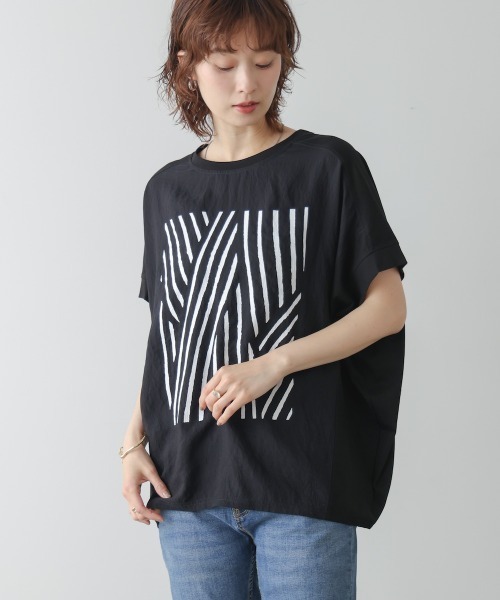 Bou Jeloud（ブージュルード） tシャツ 半袖 モノトーンゼブララインT